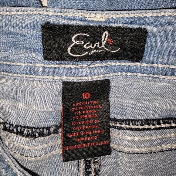 Earl Jeans bling cross pocket capri cropped denim size 10 - Picture 7 of 7